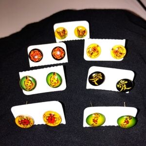 7 Sets of New Button Style Sailor Jerry Artwork Inspired Earrings Y2K